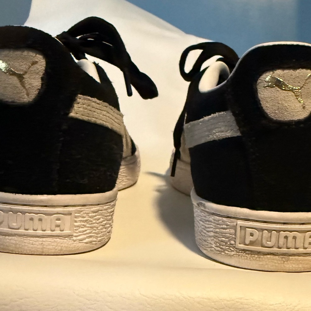 Puma Suede Black and White Sneakers - Picture 3 of 5
